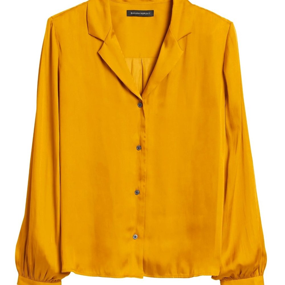 Satin Blouse (Mustard Yellow)